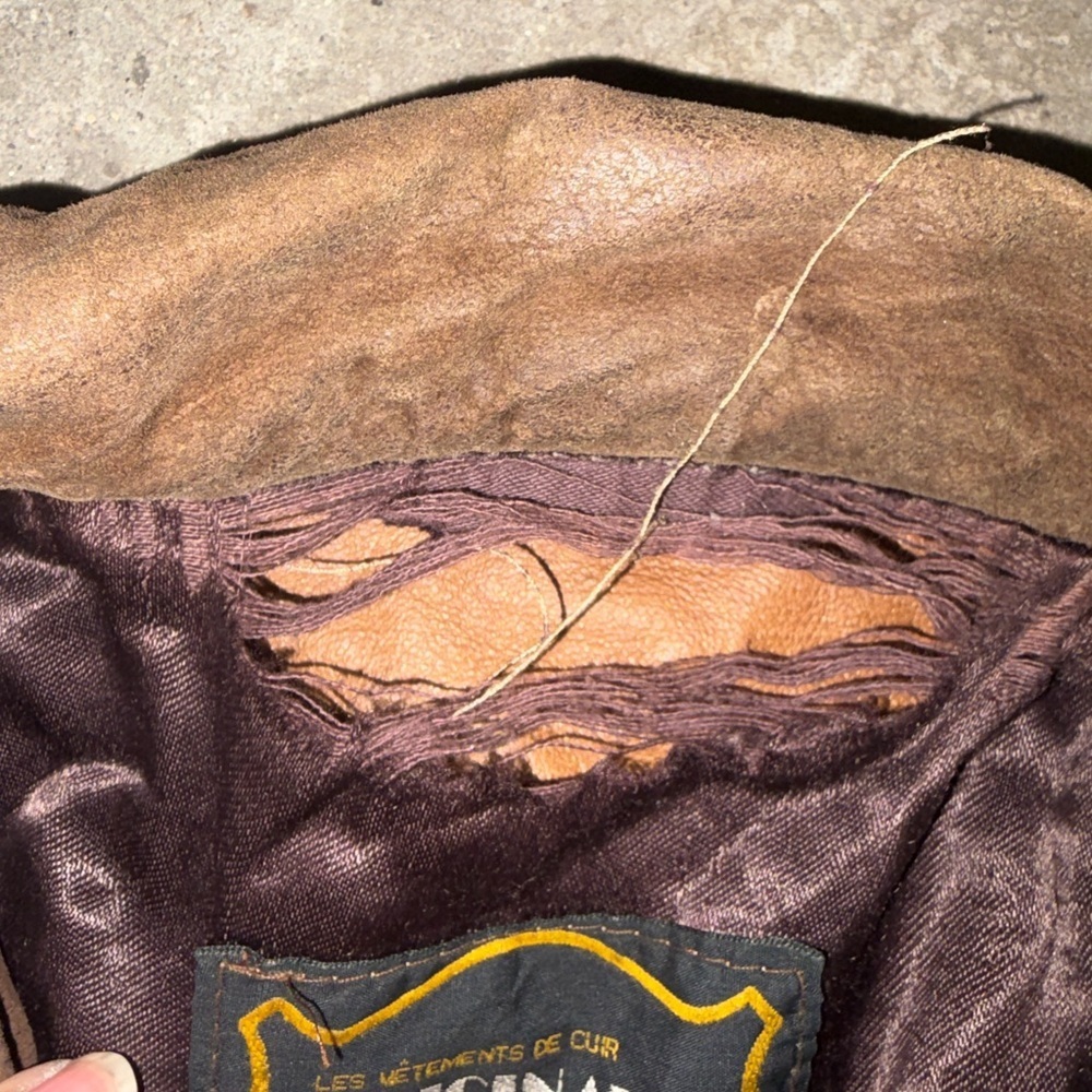 Vintage genuine suede perfecto western belted brown Jacket - Picture 7 of 11